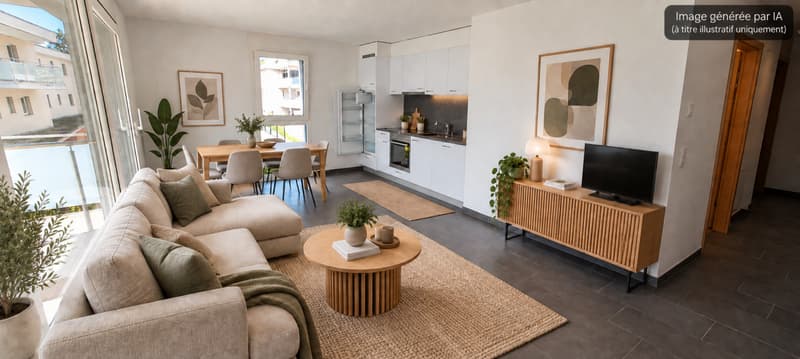 À louer de suite - Bel appartement de 2,5 pièces avec grand balcon (1)