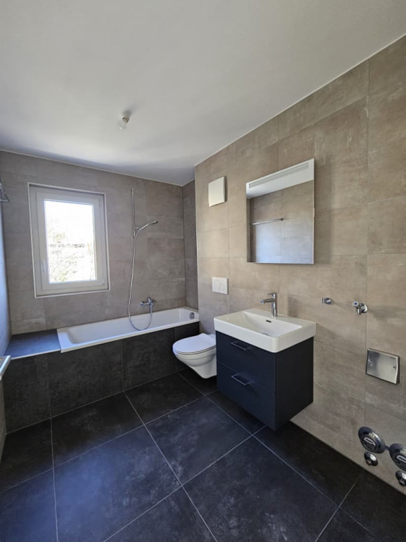 Salle de bains et espace buanderie
