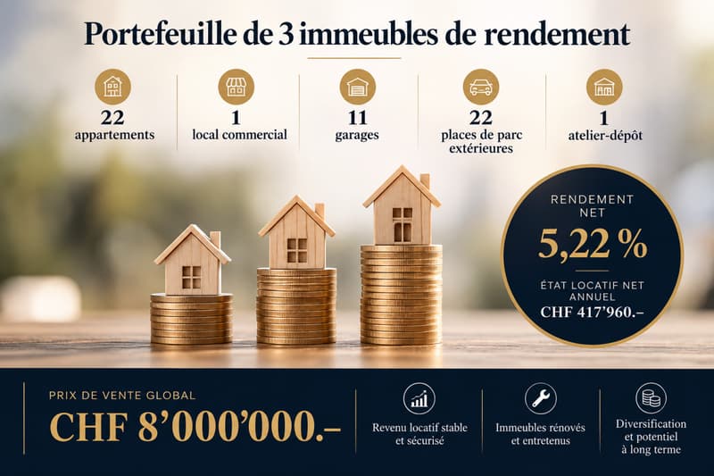 Portefeuille de 3 immeubles de rendement au Jura - Vente en bloc (1)
