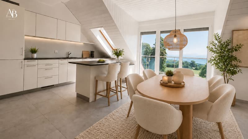 En exclusivité - Duplex Blue Lake : vue lac et Mont-Blanc au coeur d'Arzier (4)
