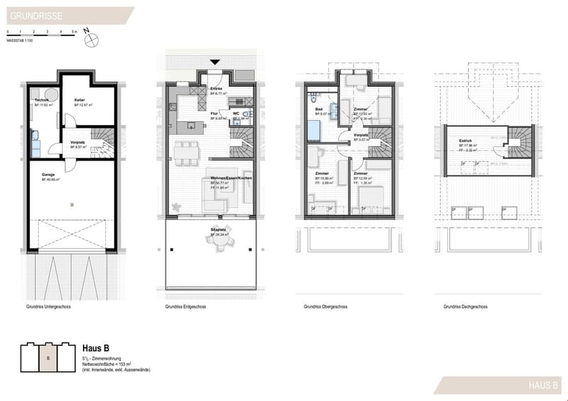 Neubau drei moderne Einfamilienhäuser nach Minergie-Standard in Riedstätt (11)