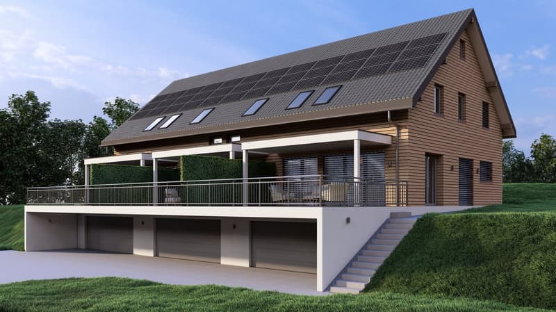Neubau drei moderne Einfamilienhäuser nach Minergie-Standard in Riedstätt (2)