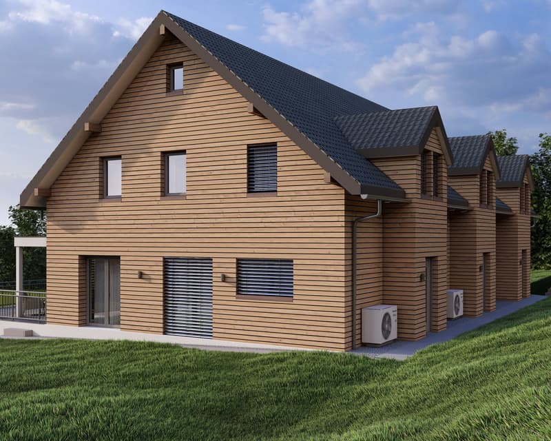 Neubau drei moderne Einfamilienhäuser nach Minergie-Standard in Riedstätt (5)