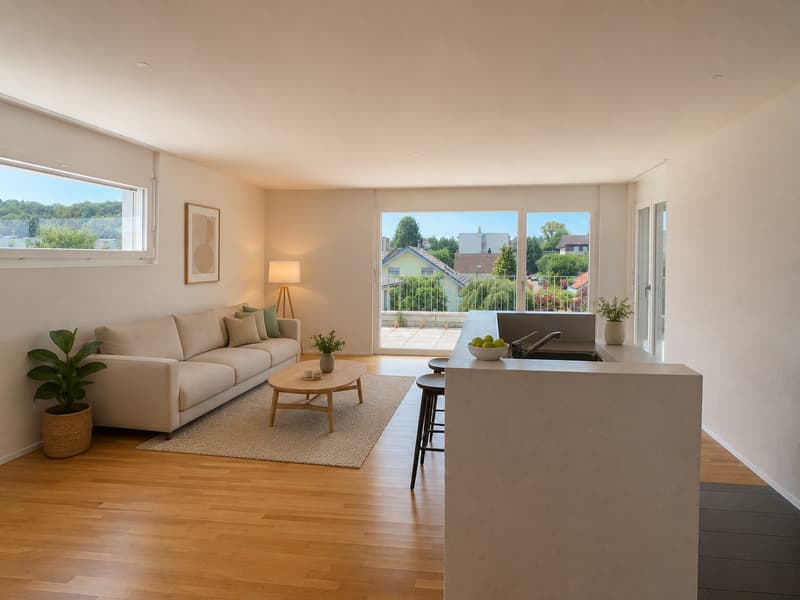 Appartement mansarde moderne avec grande terrasse à Bützberg (1)