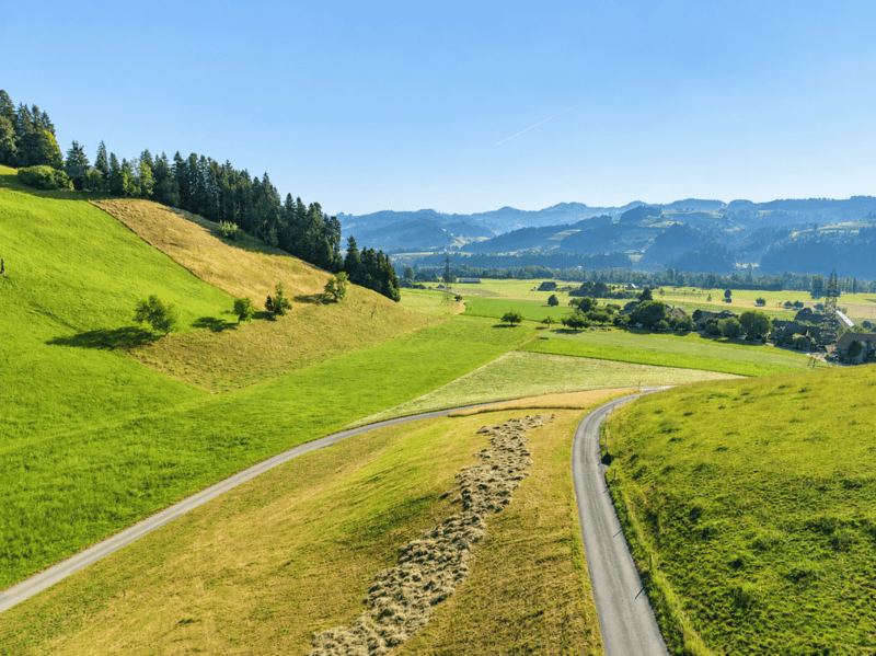 Aussicht in die Hügellandschaft des Emmentals