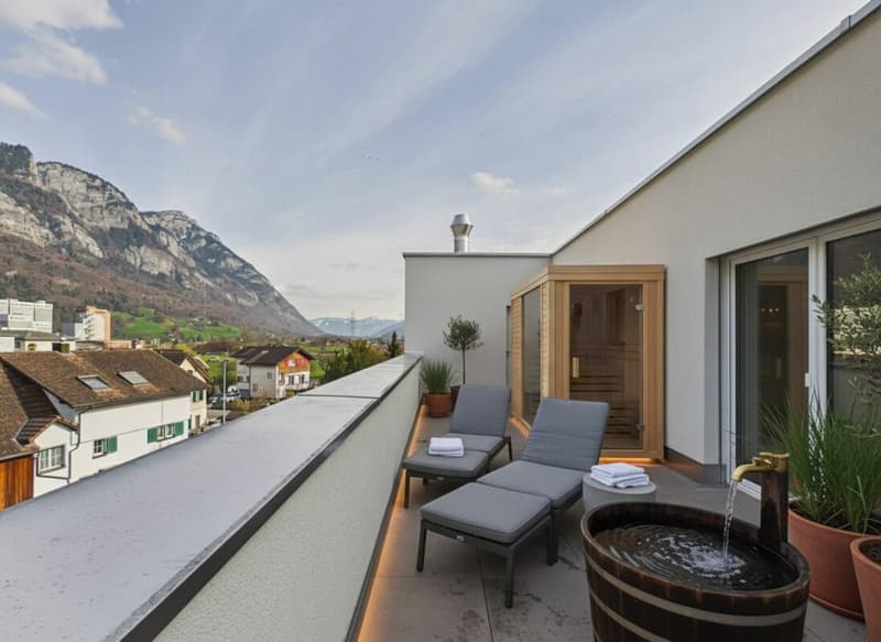 Penthouse dream above the roofs - 197 m² terrace with panoramic mountain views (6)