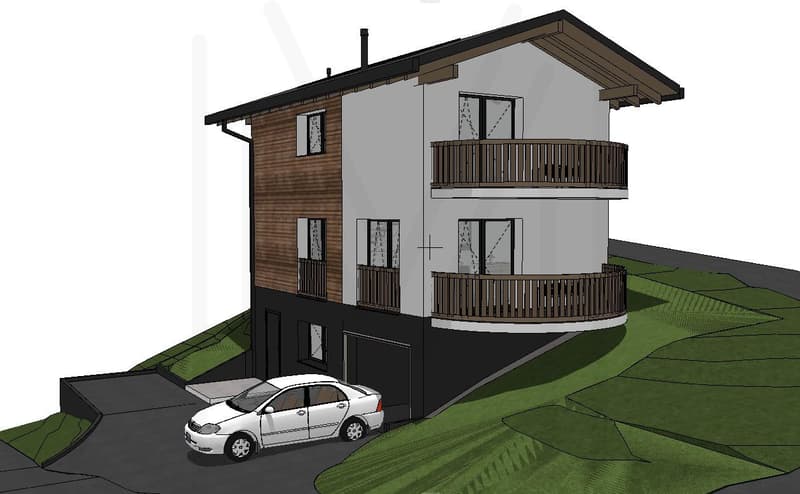 Baugrundstück mit Baugenehmigung für ein Einfamilienhaus/Chalet (5)
