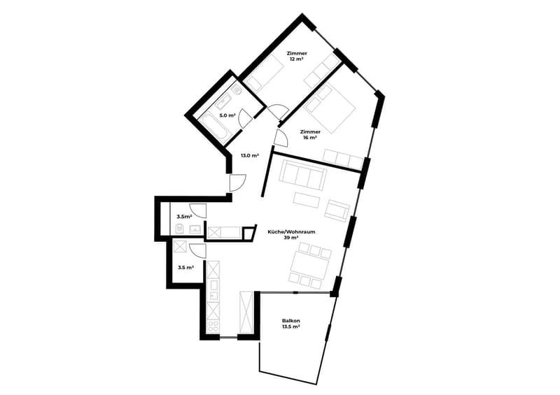 Modern 3.5 room apartment with balcony in Lucerne (16)