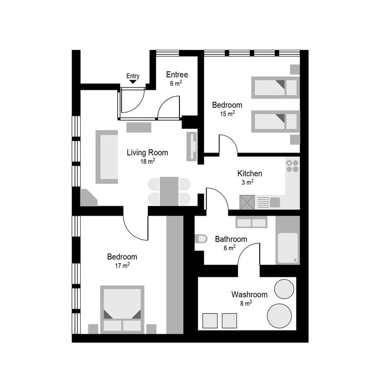 Furnished 3.5-room apartment on the ground floor in Hünenberg (14)