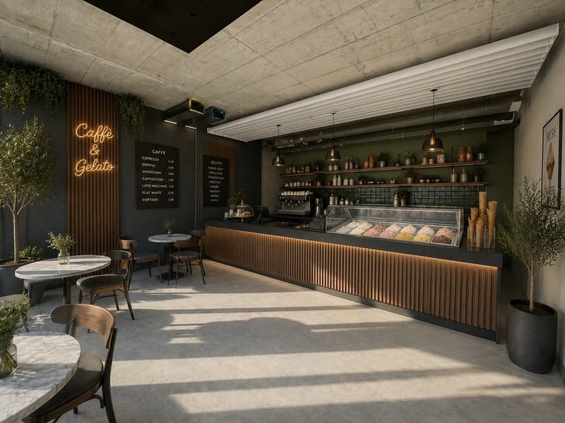 Visualisierung Gelateria / Kaffee