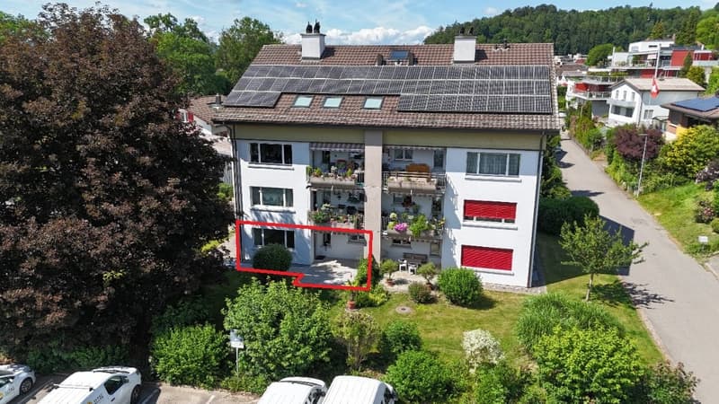 Charming 4.5-room apartment with garden and fireplace in Muhen (1)