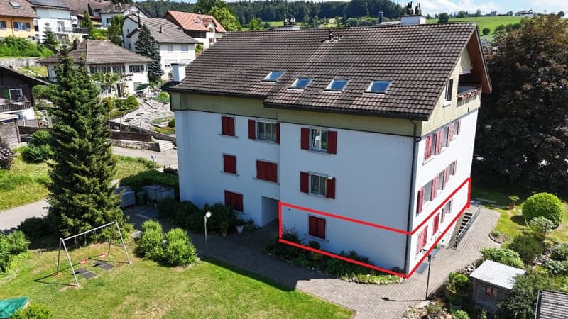 Charming 4.5-room apartment with garden and fireplace in Muhen (14)