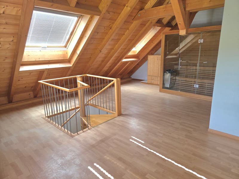 Hell 3-room duplex attic apartment with new kitchen and sauna for rent (15)