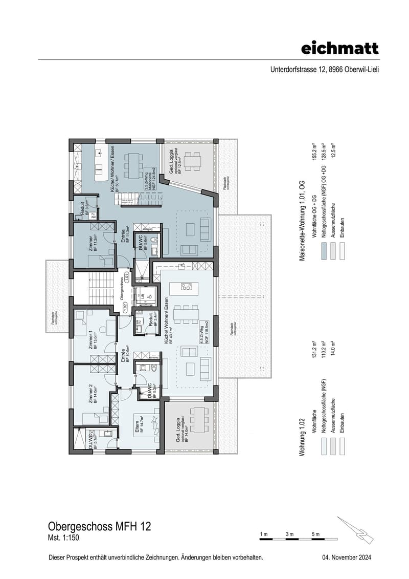 Living room, Kitchen, 2 Bedrooms, 2 Bathrooms, Balcony, Attic