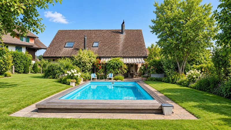 Aussenansicht mit Schwimmbad