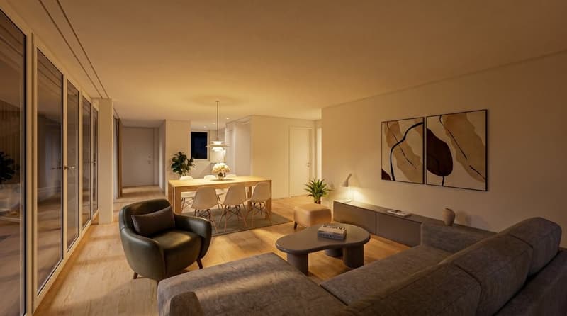 Visualisierung Wohnung W2 Nacht