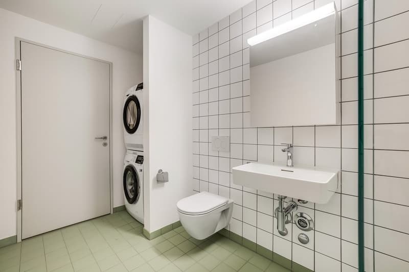 Badezimmer mit Waschturm