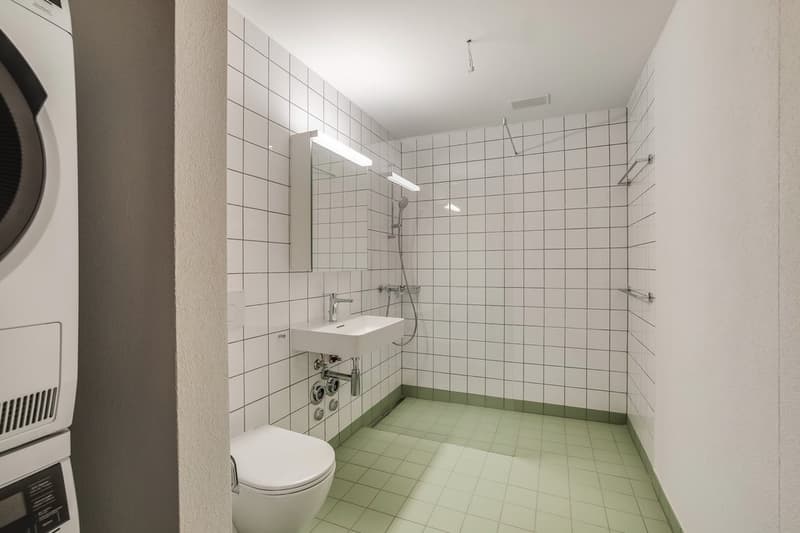 Badezimmer mit Waschturm