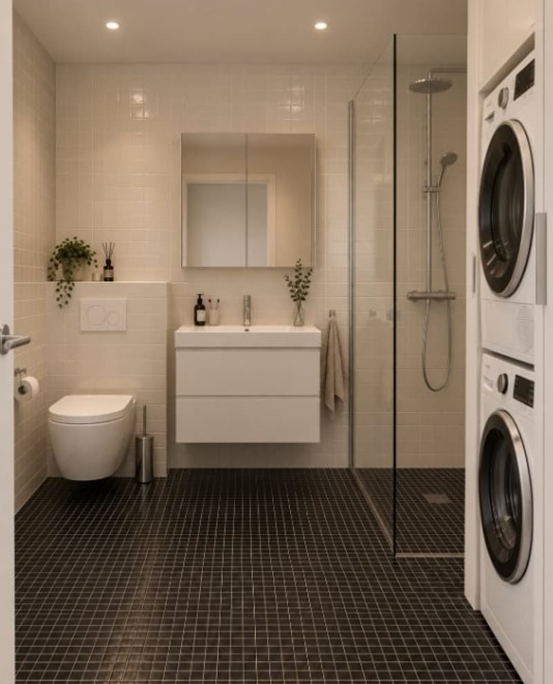 Nasszelle mit Dusche und WC
