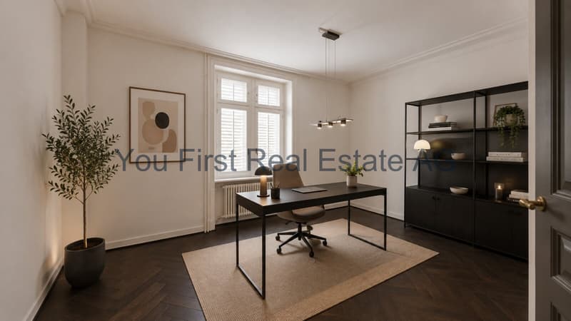Helles Homeoffice mit optimaler Raumaufteilung und großflächigen Fenstern