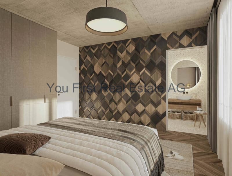 Großzügiges Schlafzimmer mit begehbarem Ankleidezimmer und Ensuite-Bad