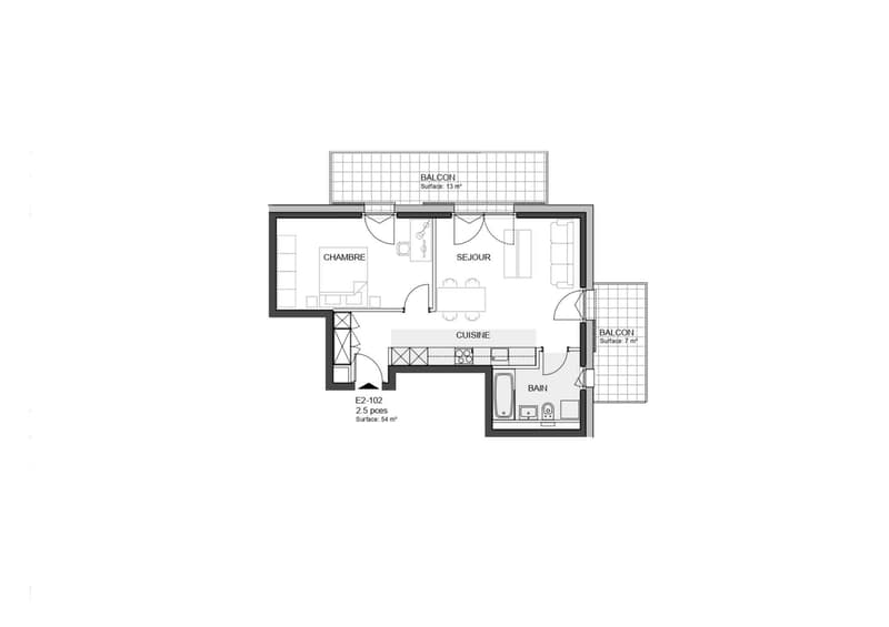 Beautiful new 2.5-room apartment in a corner location with two large balconies (3)