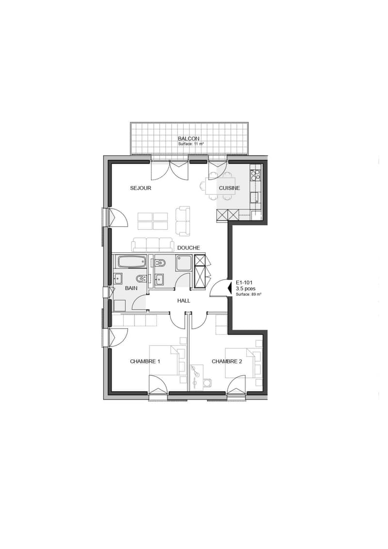 3.5 rooms new apartment with balcony in Denges (6)