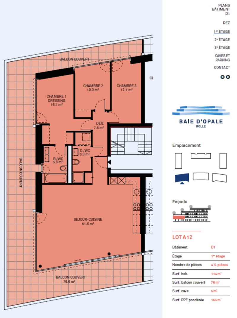 New luxury apartment - 4.5 rooms corner apartment with 76m² balcony - Lake view (7)