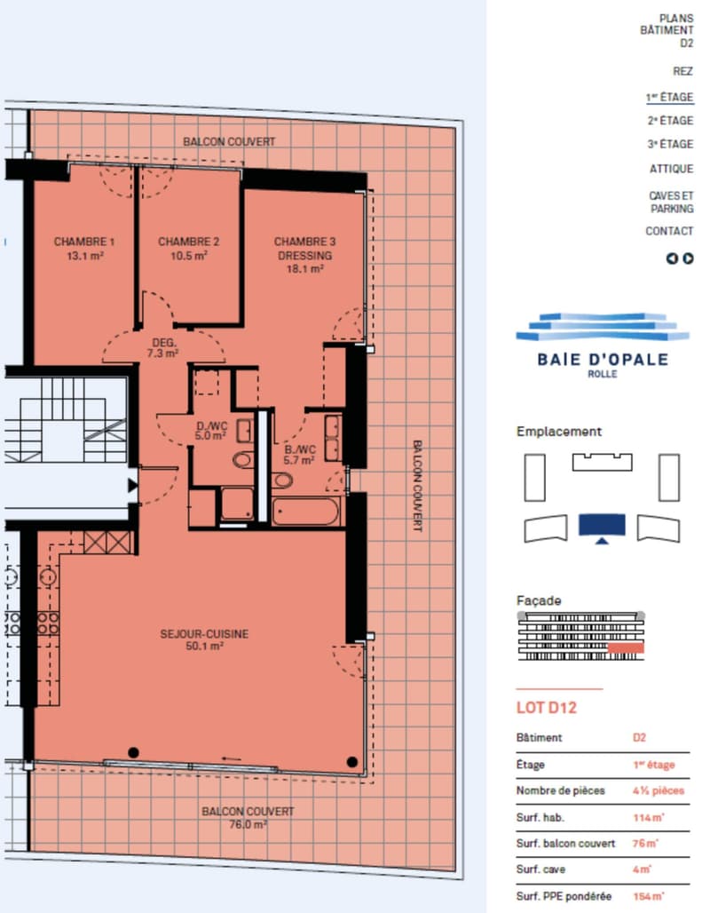 New high-standard apartment - 4.5 rooms in corner location with 76m² balcony - Lake view (5)
