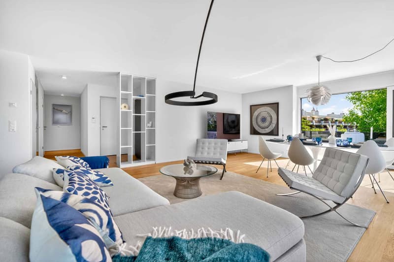 New 5.5-room corner apartment with 200m² terrace - Lake Geneva view (6)