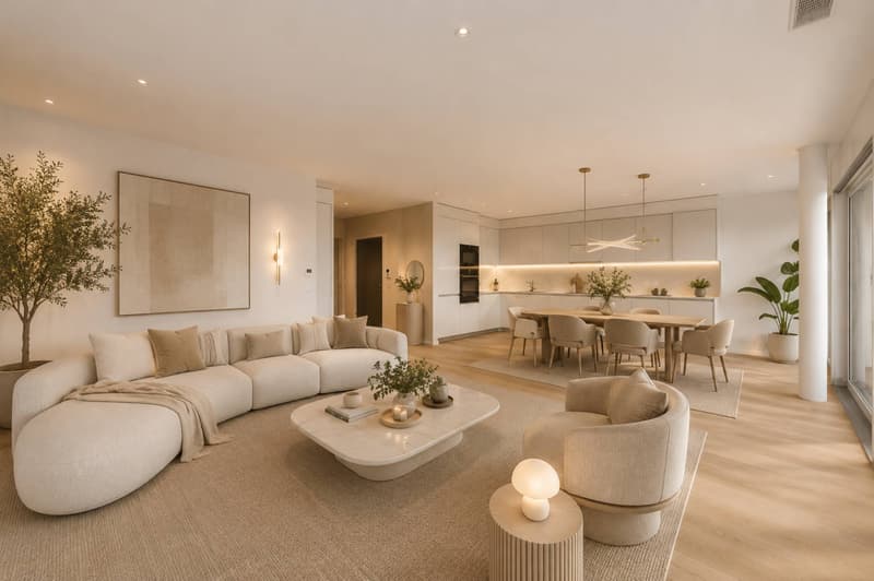 4.5-room apartment of high standard. View of the lake and large covered balcony of 76m2. (3)