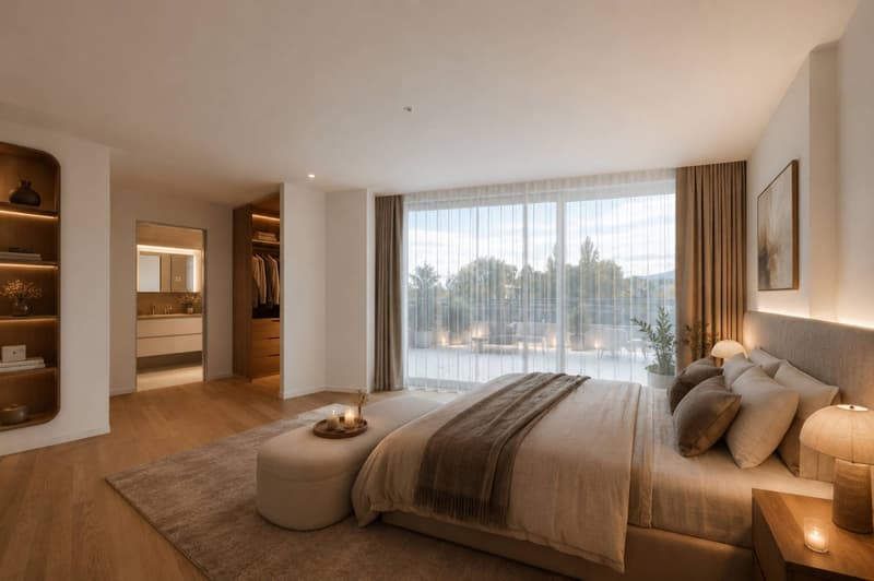 Superb 5.5-room attic apartment facing the lake. Rooftop terrace with full south exposure. (4)