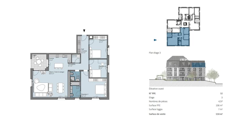 Large, new 4.5-room apartment facing south in the heart of the city! (5)