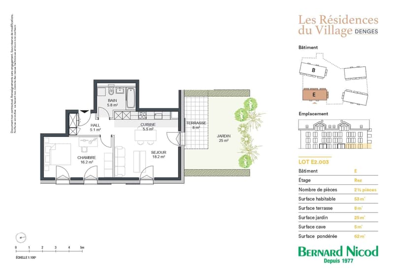 Appartement 2,5 pièces en rez de jardin. Achat sur plan. (6)