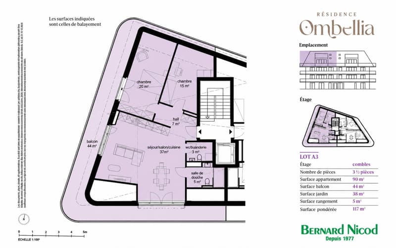 Nouvelle promotion Ombellia  Appartement de 3.5 pièces au dernier étage (5)