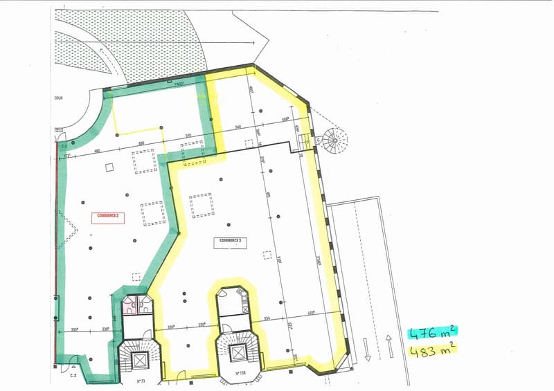 Commercial surfaces of 476 m2 and 483 m2, strategic location - Lausanne 73A-B (2)