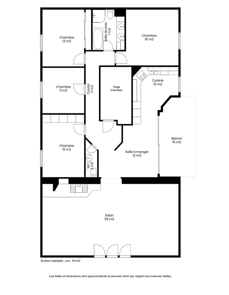 Attic of 5.5 rooms of 160m2 with balcony and garden (12)