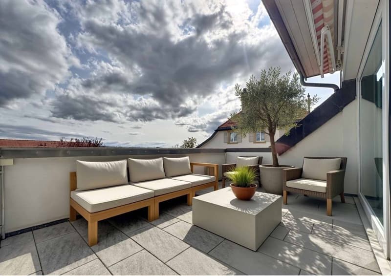 Mansarda di 5.5 locali con altezze soffitto elevate e giardino (9)