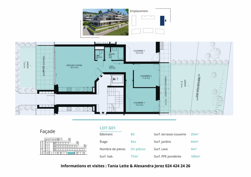 New 3.5-room apartment with 2 terraces and 2 gardens (13)