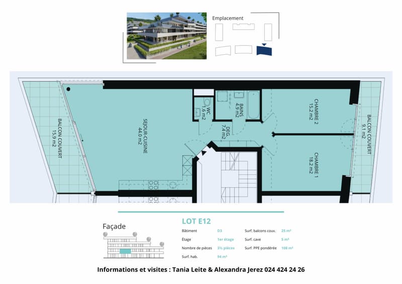 Spacious 3.5-room apartment with 2 balconies (12)