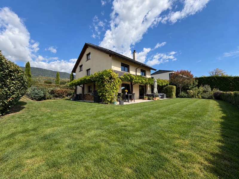 Villa familiale avec vaste jardin plat, vue sur les Alpes et environnement privilégié (1)