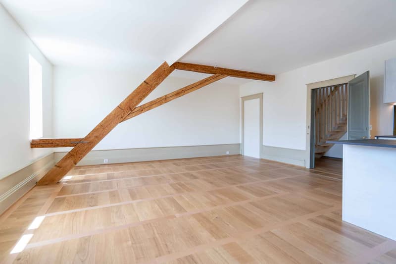 Dernier étage - Spacieux 3.5 pces 99 m2 + combles dans un immeuble ancien rénové (5)
