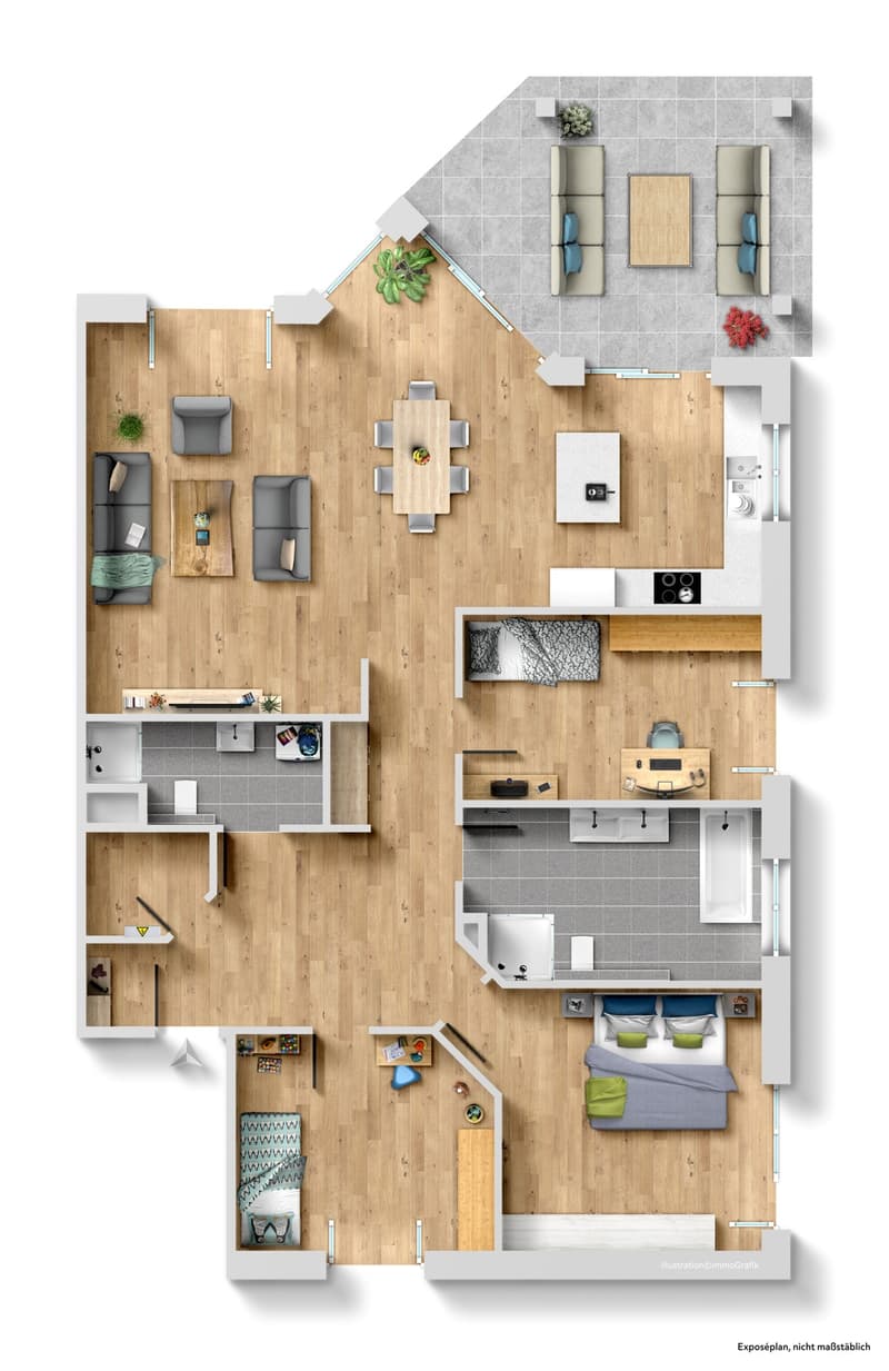 Terrace apartment with winter garden and 100 m2 outdoor space - living like (13)