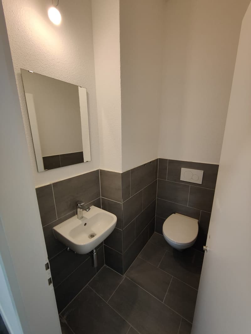 small bathroom with sink, mirror, and toilet
