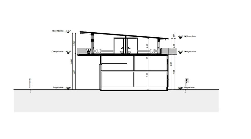Main entrance, 2 garages, raised ground floor