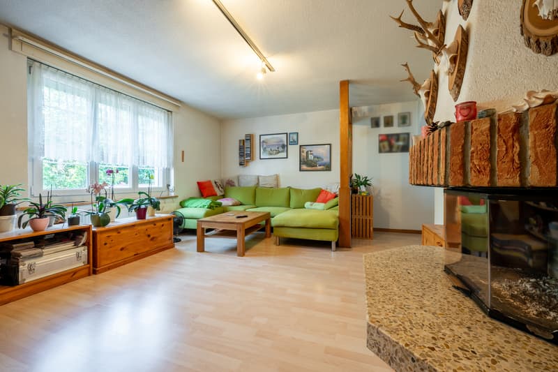 Wohnzimmer mit Cheminée