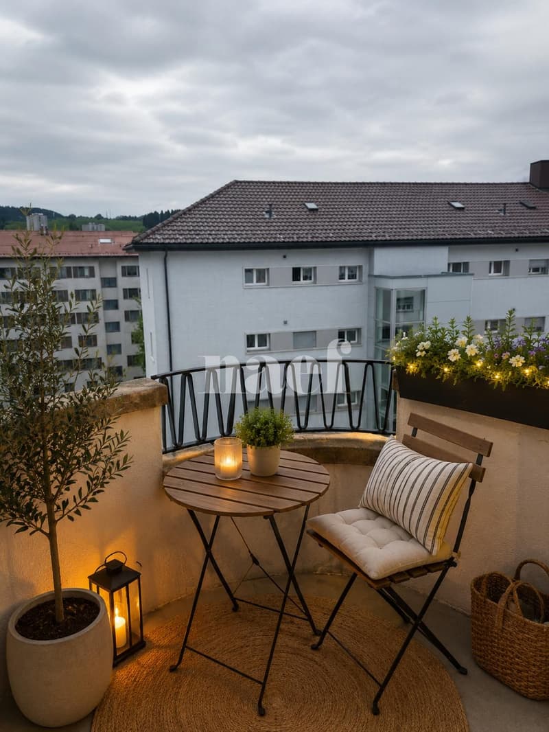 Bello appartamento luminoso di 3 locali con balcone (7)