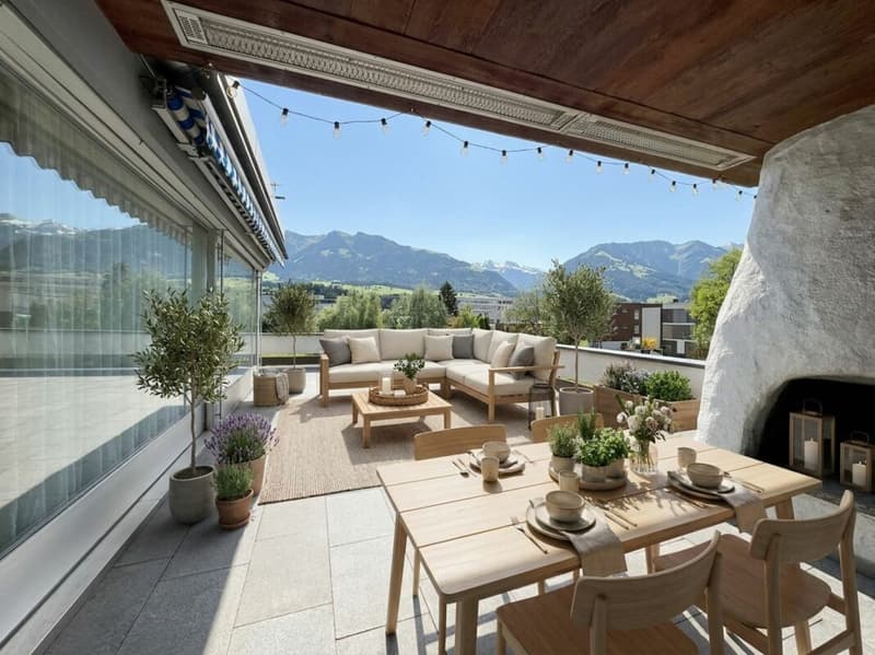 Meraviglioso appartamento in attico con grande terrazza e vista panoramica (1)