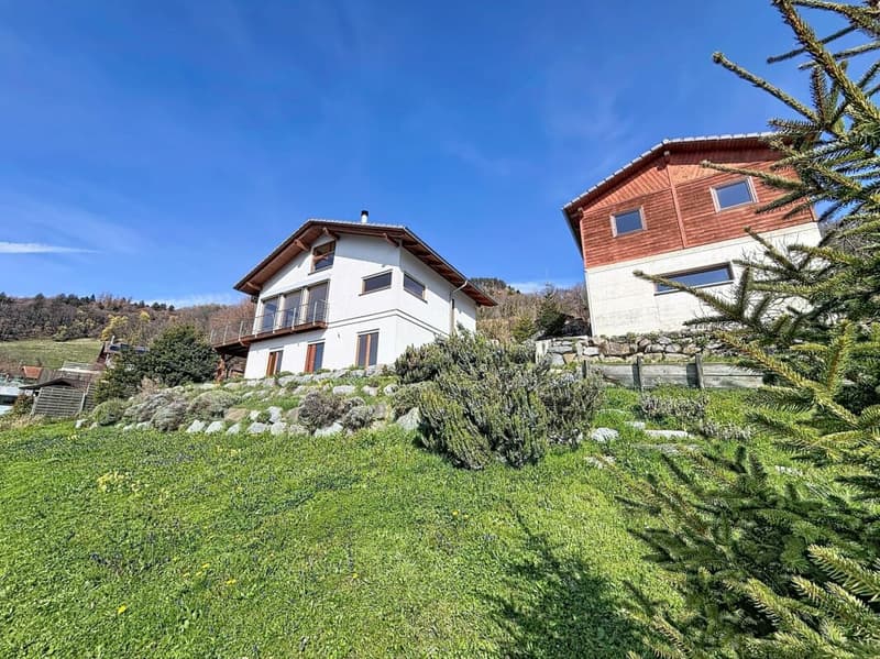 Magnifique villa d'architecte avec spectaculaire vue panoramique sur la plaine et les Dents-du-Midi (1)
