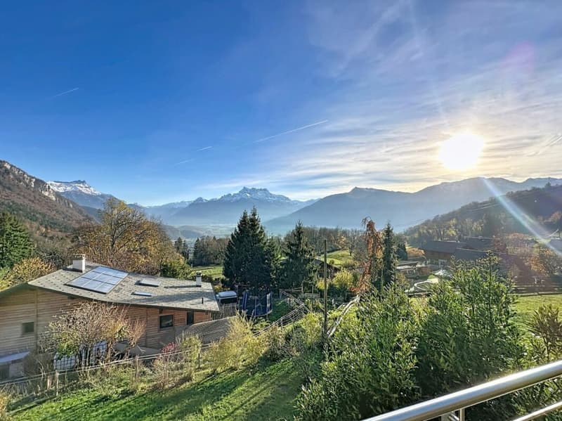 Magnifique villa d'architecte avec spectaculaire vue panoramique sur la plaine et les Dents-du-Midi (4)